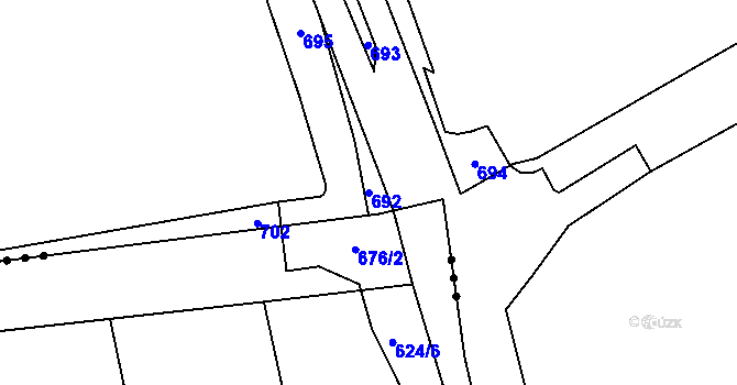 Parcela st. 692 v KÚ Kotopeky, Katastrální mapa