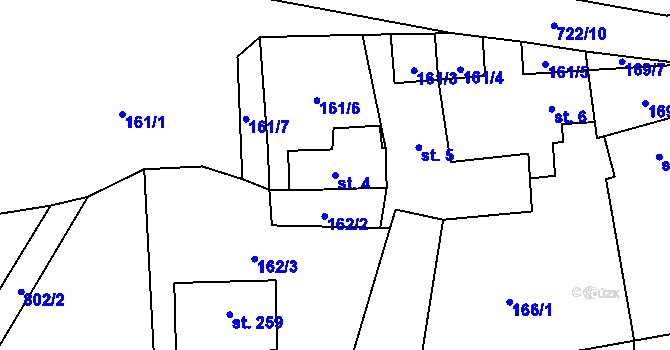 Parcela st. 4 v KÚ Kotvrdovice, Katastrální mapa