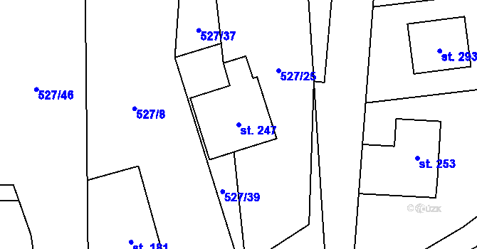 Parcela st. 247 v KÚ Kotvrdovice, Katastrální mapa