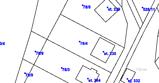 Parcela st. 78/4 v KÚ Kotvrdovice, Katastrální mapa