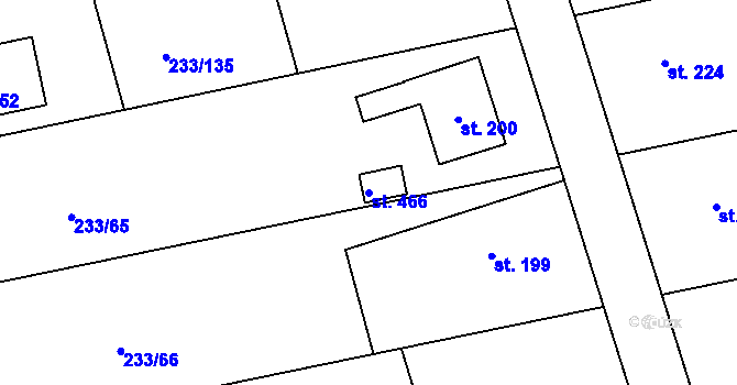 Parcela st. 466 v KÚ Kotvrdovice, Katastrální mapa