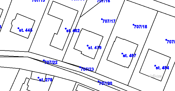 Parcela st. 479 v KÚ Kotvrdovice, Katastrální mapa