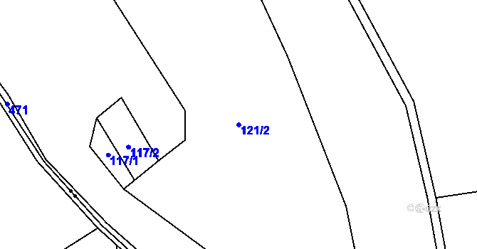 Parcela st. 121/2 v KÚ Koubalova Lhota, Katastrální mapa