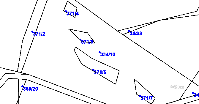 Parcela st. 334/10 v KÚ Koubalova Lhota, Katastrální mapa