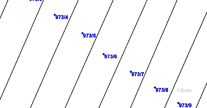Parcela st. 973/6 v KÚ Kounice, Katastrální mapa