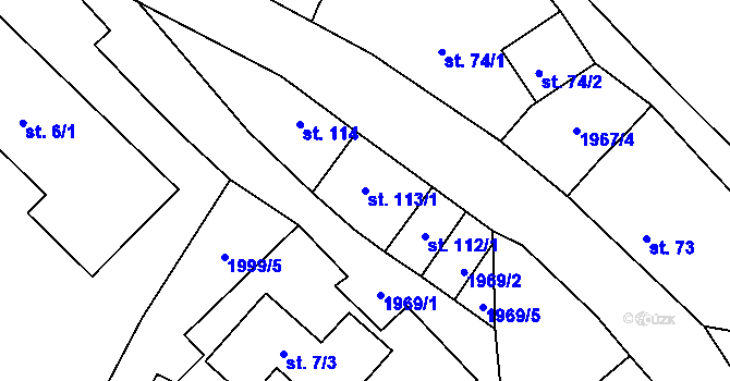 Parcela st. 113/1 v KÚ Kounov u Rakovníka, Katastrální mapa