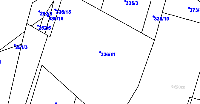 Parcela st. 336/11 v KÚ Kounov u Rakovníka, Katastrální mapa