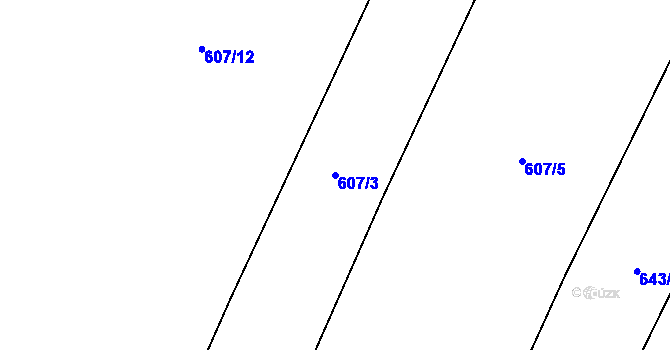 Parcela st. 607/3 v KÚ Kounov u Rakovníka, Katastrální mapa