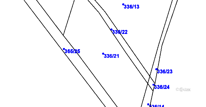 Parcela st. 336/21 v KÚ Kounov u Rakovníka, Katastrální mapa