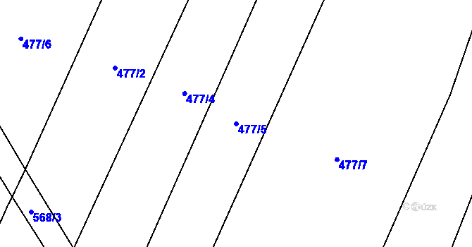 Parcela st. 477/5 v KÚ Kounov u Rakovníka, Katastrální mapa