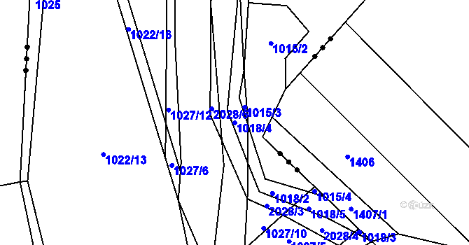 Parcela st. 1018/4 v KÚ Kounov u Rakovníka, Katastrální mapa