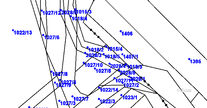 Parcela st. 1018/5 v KÚ Kounov u Rakovníka, Katastrální mapa