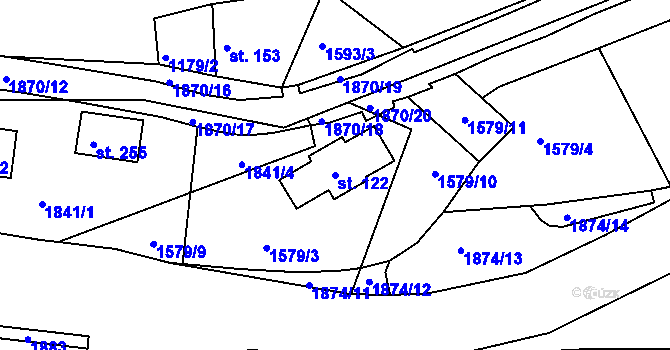 Parcela st. 122 v KÚ Kounov u Dobrušky, Katastrální mapa