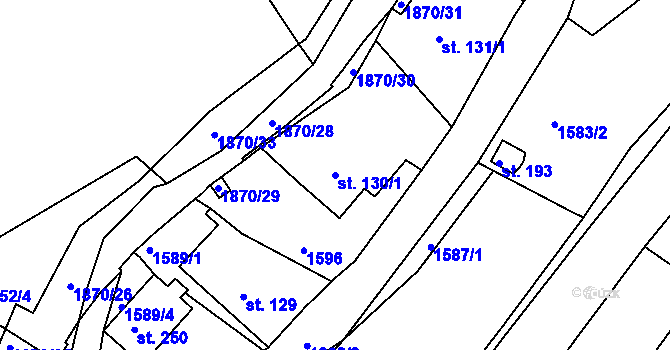 Parcela st. 130/1 v KÚ Kounov u Dobrušky, Katastrální mapa
