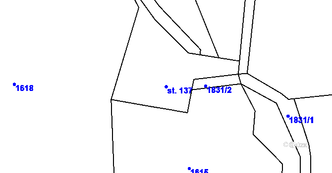 Parcela st. 137 v KÚ Kounov u Dobrušky, Katastrální mapa
