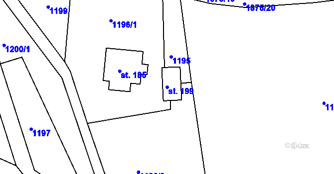 Parcela st. 199 v KÚ Kounov u Dobrušky, Katastrální mapa