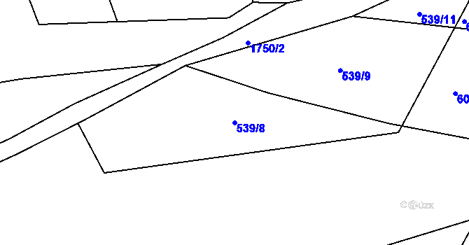 Parcela st. 539/8 v KÚ Kounov u Dobrušky, Katastrální mapa
