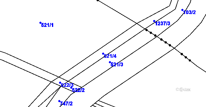 Parcela st. 521/4 v KÚ Nedvězí u Dobrušky, Katastrální mapa