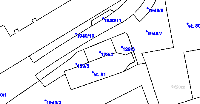Parcela st. 129/4 v KÚ Kout na Šumavě, Katastrální mapa