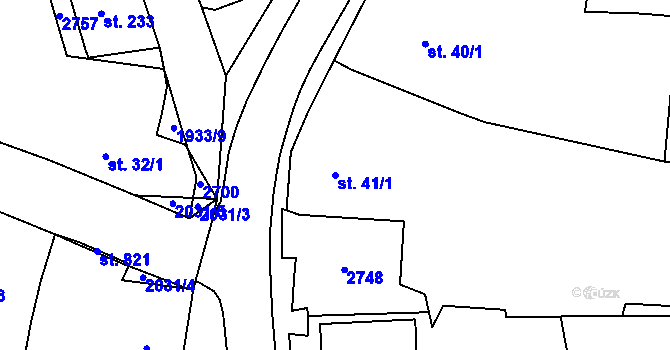 Parcela st. 41/1 v KÚ Kout na Šumavě, Katastrální mapa