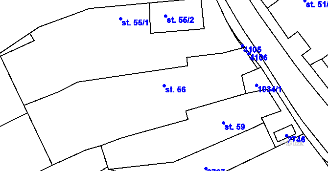 Parcela st. 56 v KÚ Kout na Šumavě, Katastrální mapa