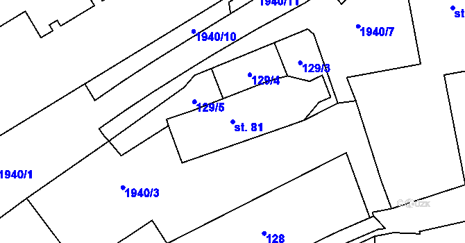 Parcela st. 81 v KÚ Kout na Šumavě, Katastrální mapa