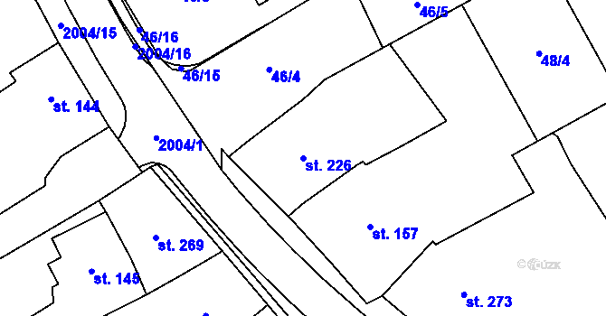 Parcela st. 226 v KÚ Kout na Šumavě, Katastrální mapa