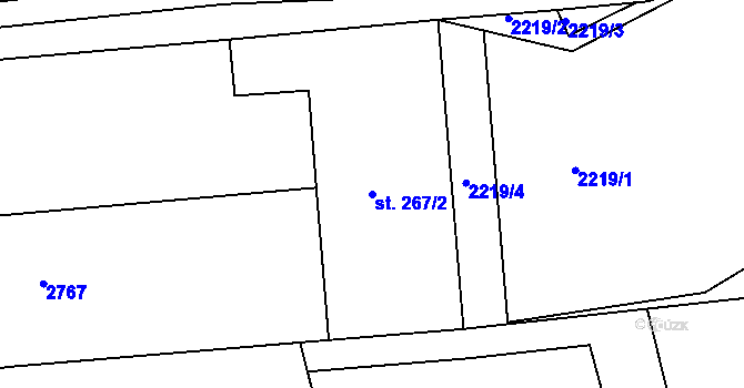 Parcela st. 267/2 v KÚ Kout na Šumavě, Katastrální mapa