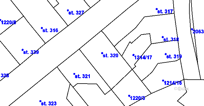 Parcela st. 320 v KÚ Kout na Šumavě, Katastrální mapa