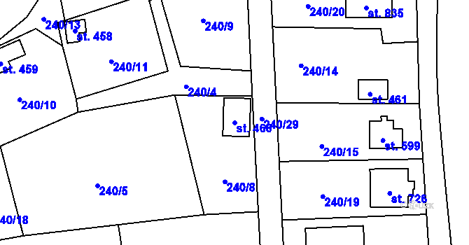 Parcela st. 460 v KÚ Kout na Šumavě, Katastrální mapa