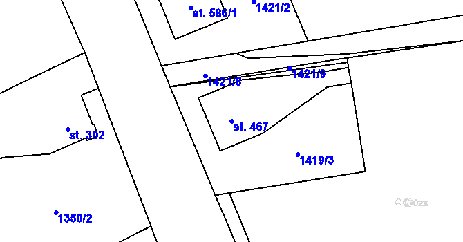 Parcela st. 467 v KÚ Kout na Šumavě, Katastrální mapa