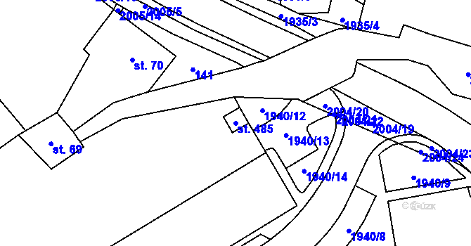 Parcela st. 485 v KÚ Kout na Šumavě, Katastrální mapa