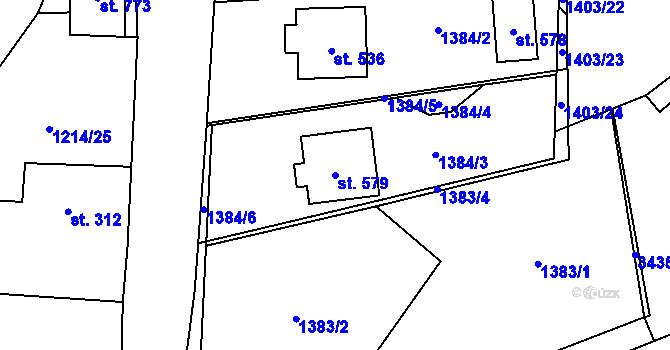 Parcela st. 579 v KÚ Kout na Šumavě, Katastrální mapa