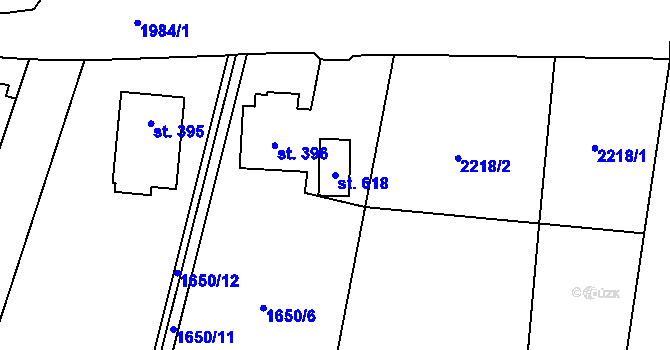 Parcela st. 618 v KÚ Kout na Šumavě, Katastrální mapa