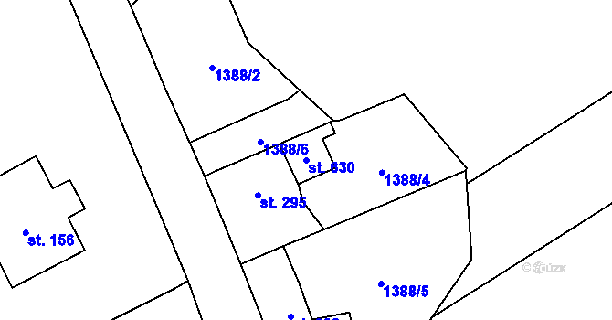 Parcela st. 630 v KÚ Kout na Šumavě, Katastrální mapa