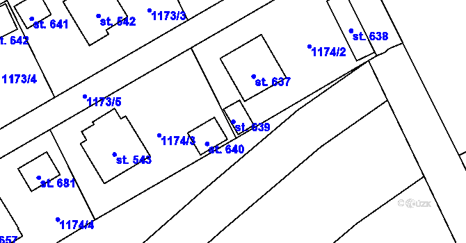 Parcela st. 639 v KÚ Kout na Šumavě, Katastrální mapa