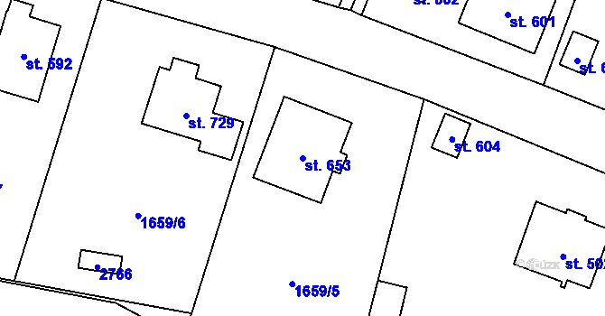 Parcela st. 653 v KÚ Kout na Šumavě, Katastrální mapa
