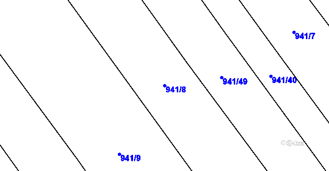 Parcela st. 941/8 v KÚ Kout na Šumavě, Katastrální mapa