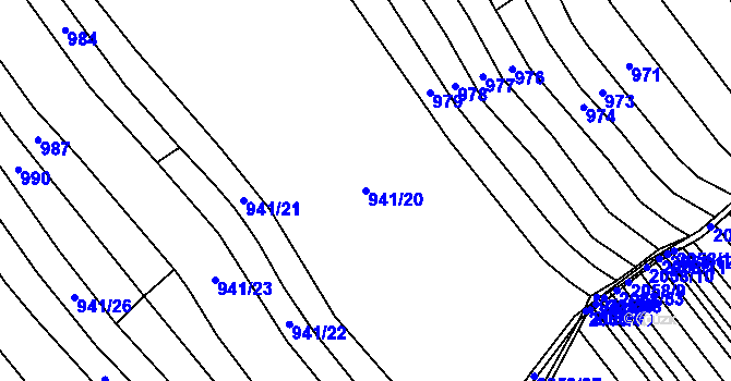 Parcela st. 941/20 v KÚ Kout na Šumavě, Katastrální mapa