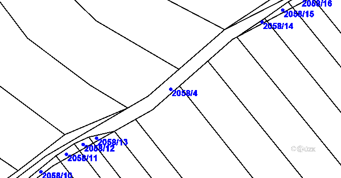 Parcela st. 2058/4 v KÚ Kout na Šumavě, Katastrální mapa