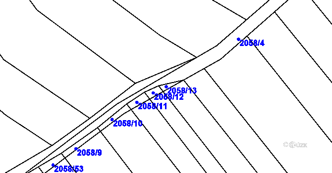 Parcela st. 2058/13 v KÚ Kout na Šumavě, Katastrální mapa