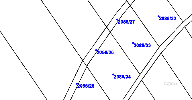 Parcela st. 2058/26 v KÚ Kout na Šumavě, Katastrální mapa