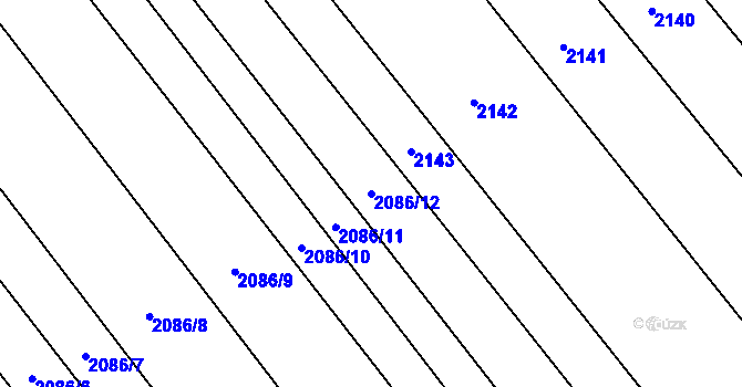 Parcela st. 2086/12 v KÚ Kout na Šumavě, Katastrální mapa