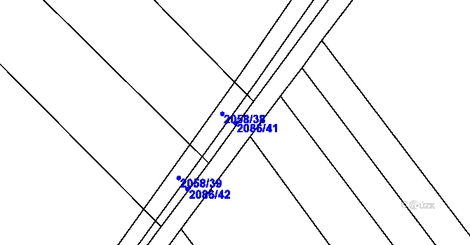 Parcela st. 2086/41 v KÚ Kout na Šumavě, Katastrální mapa