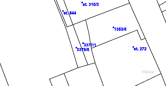 Parcela st. 3377/1 v KÚ Kout na Šumavě, Katastrální mapa