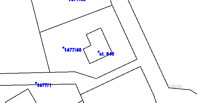 Parcela st. 846 v KÚ Kout na Šumavě, Katastrální mapa