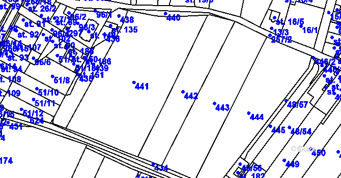 Parcela st. 48/5 v KÚ Kouty u Poděbrad, Katastrální mapa