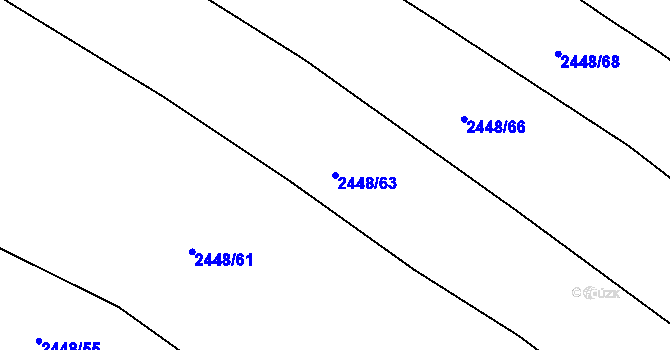 Parcela st. 2448/63 v KÚ Kouty u Třebíče, Katastrální mapa