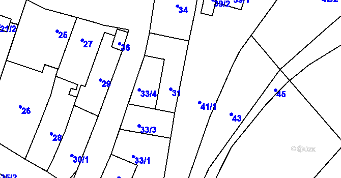 Parcela st. 31 v KÚ Kovalovice, Katastrální mapa