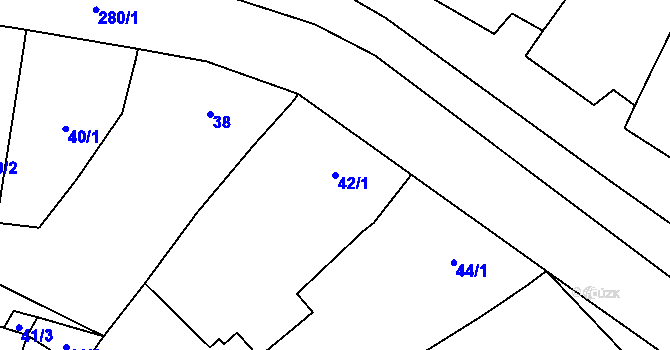 Parcela st. 42/1 v KÚ Kovalovice, Katastrální mapa